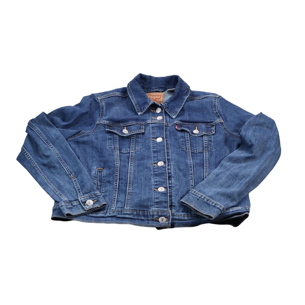 Levis‎ Denim Jacket Boys XL Blue Button Front Trucker Classic Pockets 29945-0014